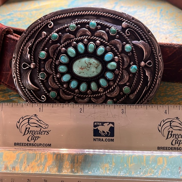 Vintage AL JOE Navaho turquoise belt from the 70’s. - Picture 9 of 12